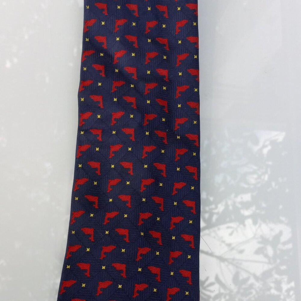 Roxy of Italy Neck Tie Dolphins & Stars 100% Silk - Picture 3 of 9